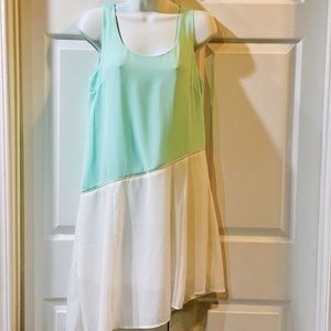 NWOT Boutique Aqua & White Dress